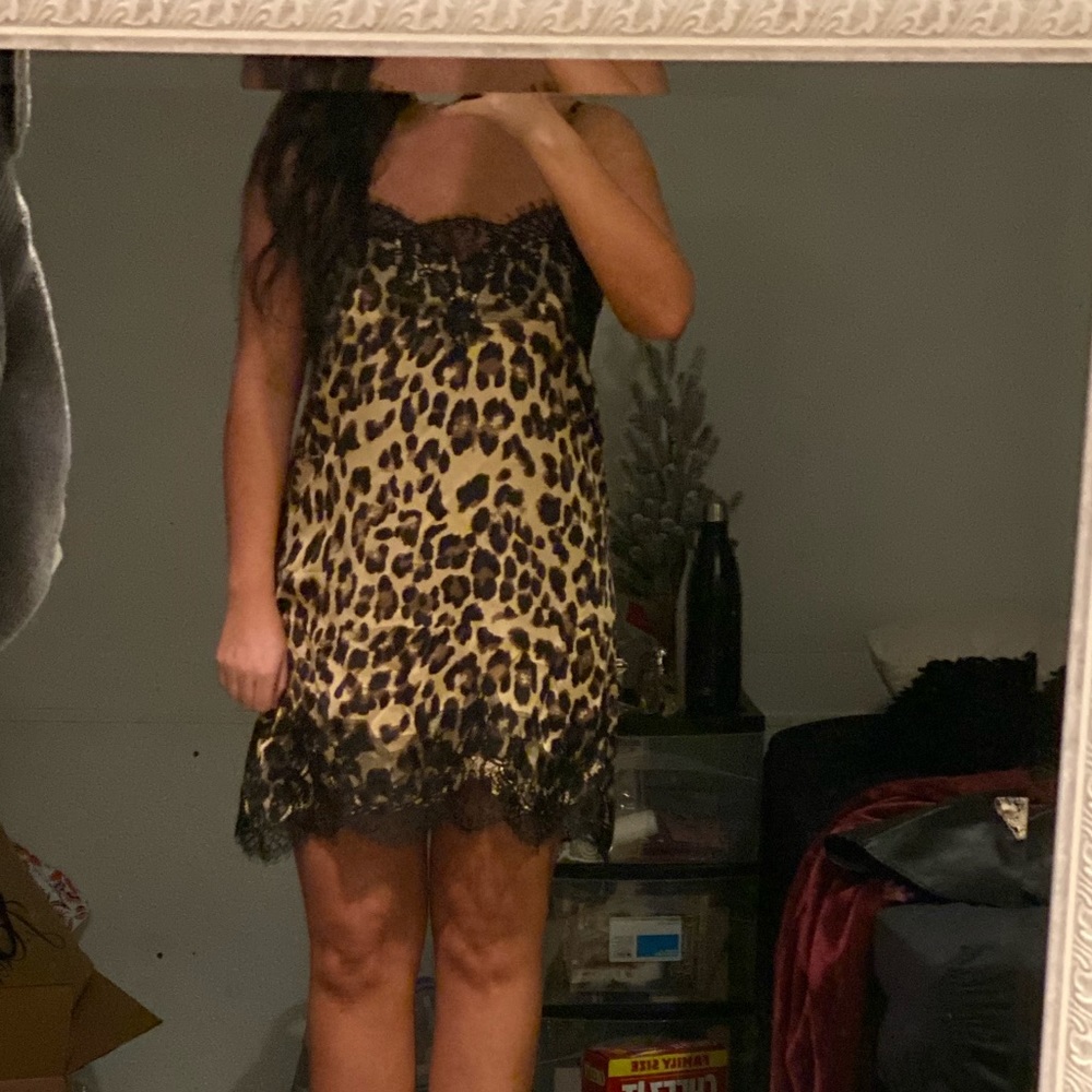 Leopard Print Slip Dress